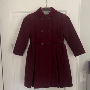 Rothschild Girls' Double-Breasted Burgundy Coat